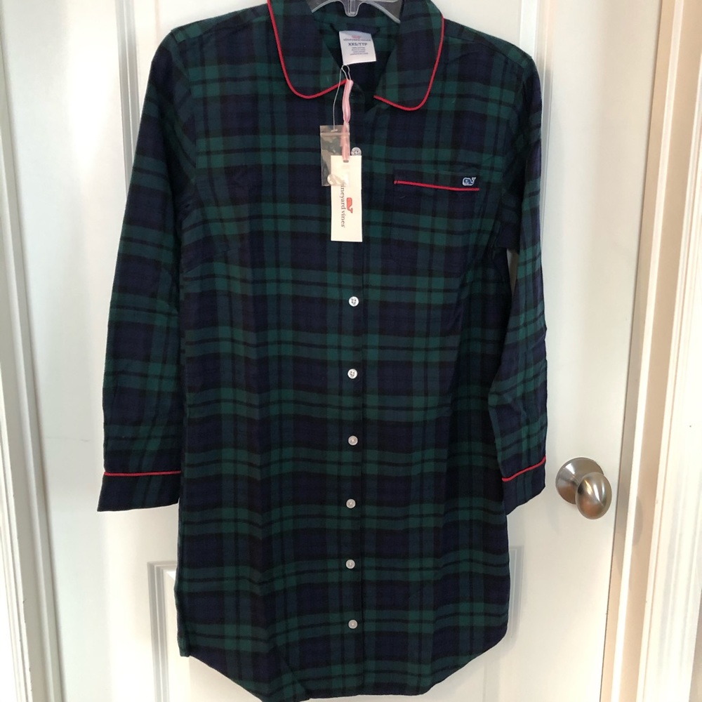 Vineyard Vines Blackwatch Flannel Sleep Shirt